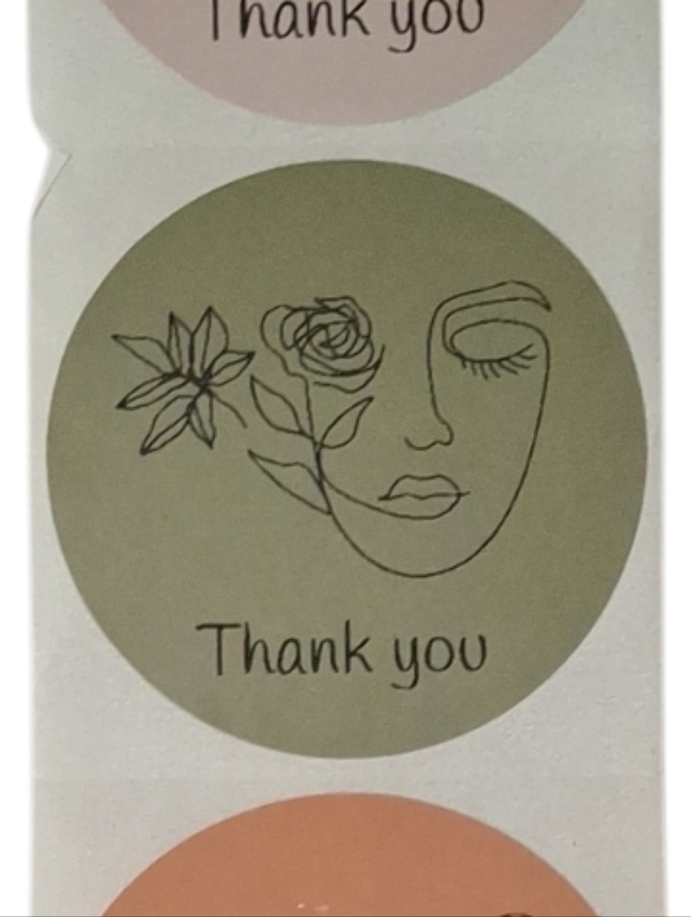 100 Thank You Stickers In Earth Tones